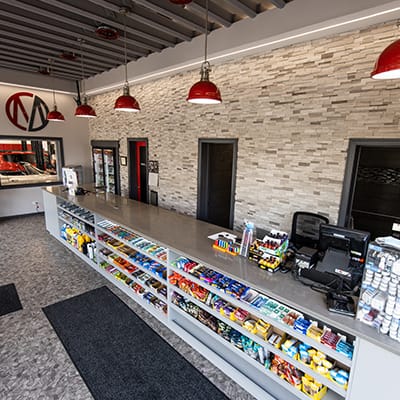 Interior of Metro Motor auto repair shop in Alexandria, VA