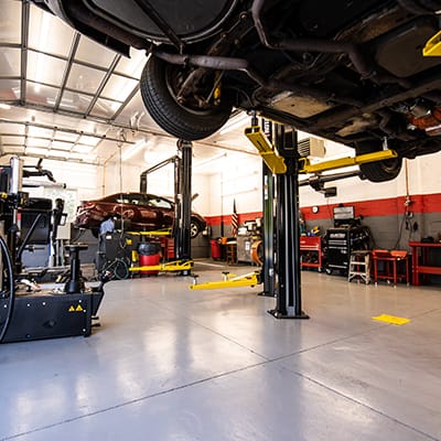 Service bays at Metro Motor auto repair shop in Alexandria, VA