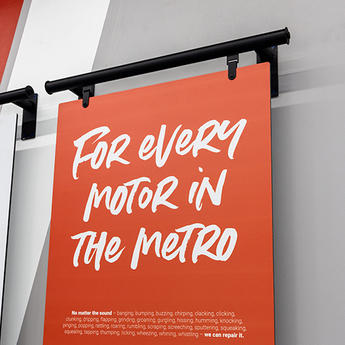 An interior sign at Metro Motor reads, "For every motor in the metro."