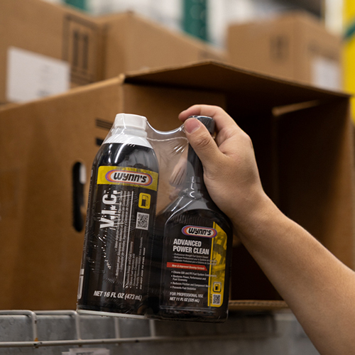 Bottle of Wynn's VIC cleaner on the shelves at Metro Motor auto supply