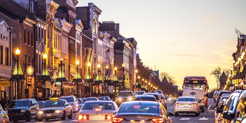 Georgetown street at dusk